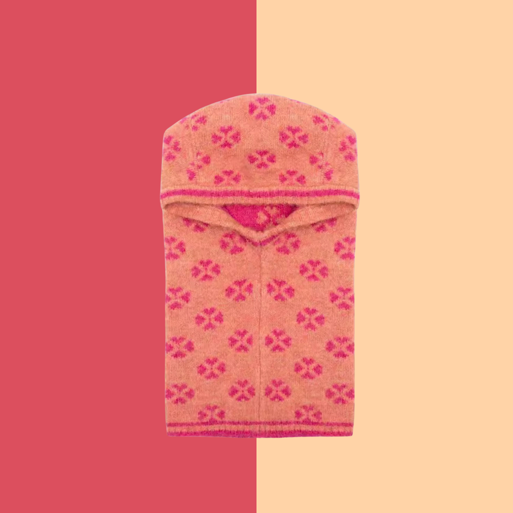 Pastel Orange Floral Balaclava