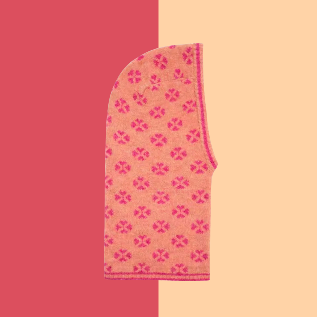 Pastel Orange Floral Balaclava