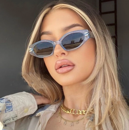 Pastel Blue Leopard Unisex Sunglasses image 0